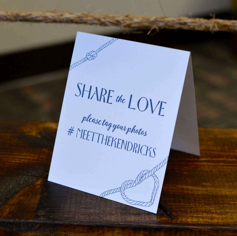 Diy Signage Digital File Hashtag Sign Nautical Theme Etsy