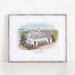 Bonnet Island Estate Chapel Watercolor Art Print, 8x10&quot; or 11x14&quot; Manahawkin, NJ Print of a hand-painted original art by Ivory Isle Designs