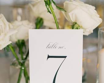 Traditional Table Numbers - Classic Wedding Design - Flat Table Numbers - &quot;5x7&quot;