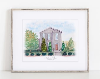 The Cordelle Watercolor Art Print, 8x10" 11x14" Nashville Print of a hand-painted art, Wedding Gift Travel Tennessee Anniversary Venue