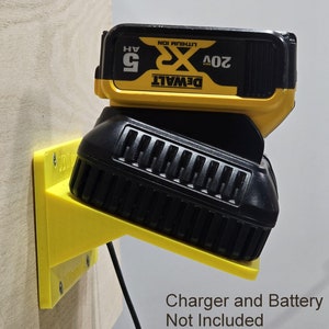 Wall Mount for Dewalt DCB107 Charger With Optional 20v Max Battery Mounts CHARGER NOT INCLUDED Etsy