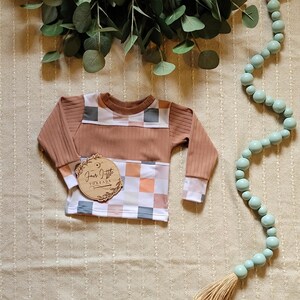 Neutral Checks Judd Tee, Checkered shirt, Toddler shirt, Child shirt