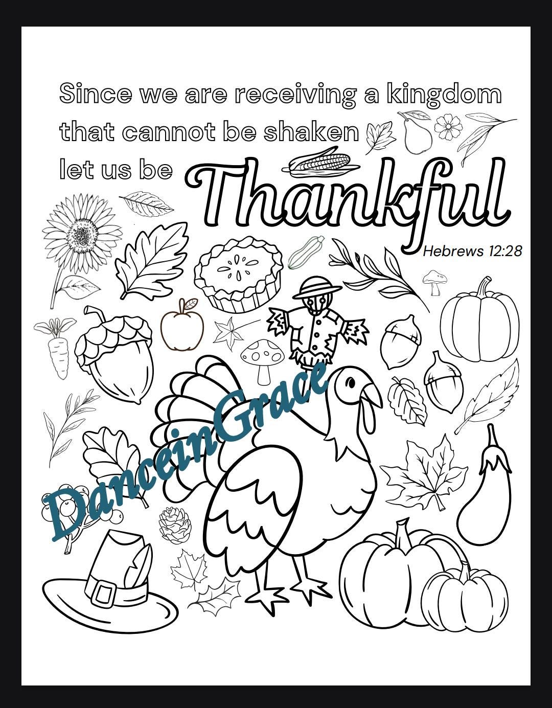 Thanksgiving Bible Verse Printable Coloring Page for Kids and Adults - Etsy