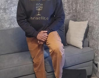 Felpa con cappuccio "I Identify as Israelite Gold Edition" / Lusso urbano / Abbigliamento identitario