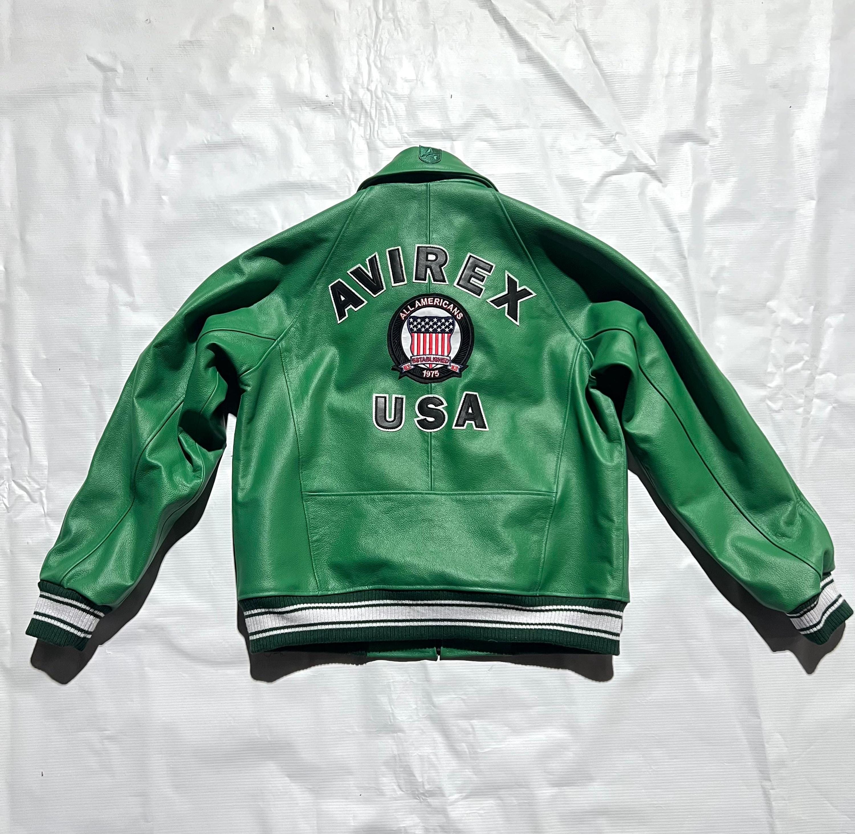 Handmade Men s Avirex Real Cowhide Leather Jacket Green Avirex Jacket Personlized Jacket Iconic Avirex Jacket Gift for Him Etsy Canada
