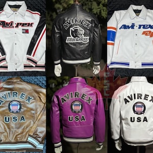 Handmade Men&#39;s Avirex Real Cowhide Leather Jackets All USA Avirex Jacket, Personlized Jackets, Iconic Avirex Jackets, Gift for him