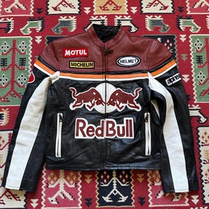 Vintage Red Bull Leather Jacket