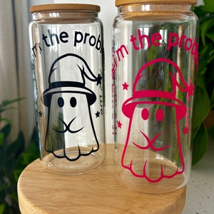Ghost Glass Tumbler 20oz | It’s me hi I’m the problem it’s me | Halloween Cup | Fall Cup | Taylor fall cup | Autumn Glass Cup | Swifie