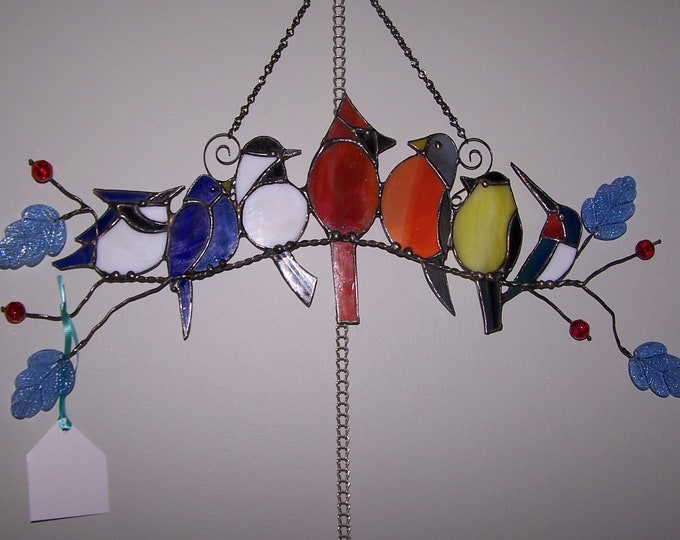Birds on a Wirein Stained Glass Etsy