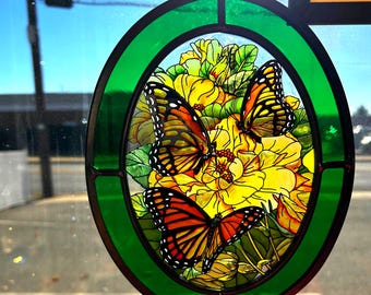 Monarch Butterflies with flowers