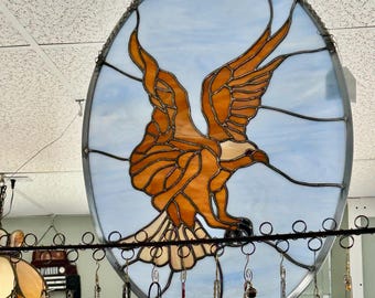Flying Eagle stained glass hanging