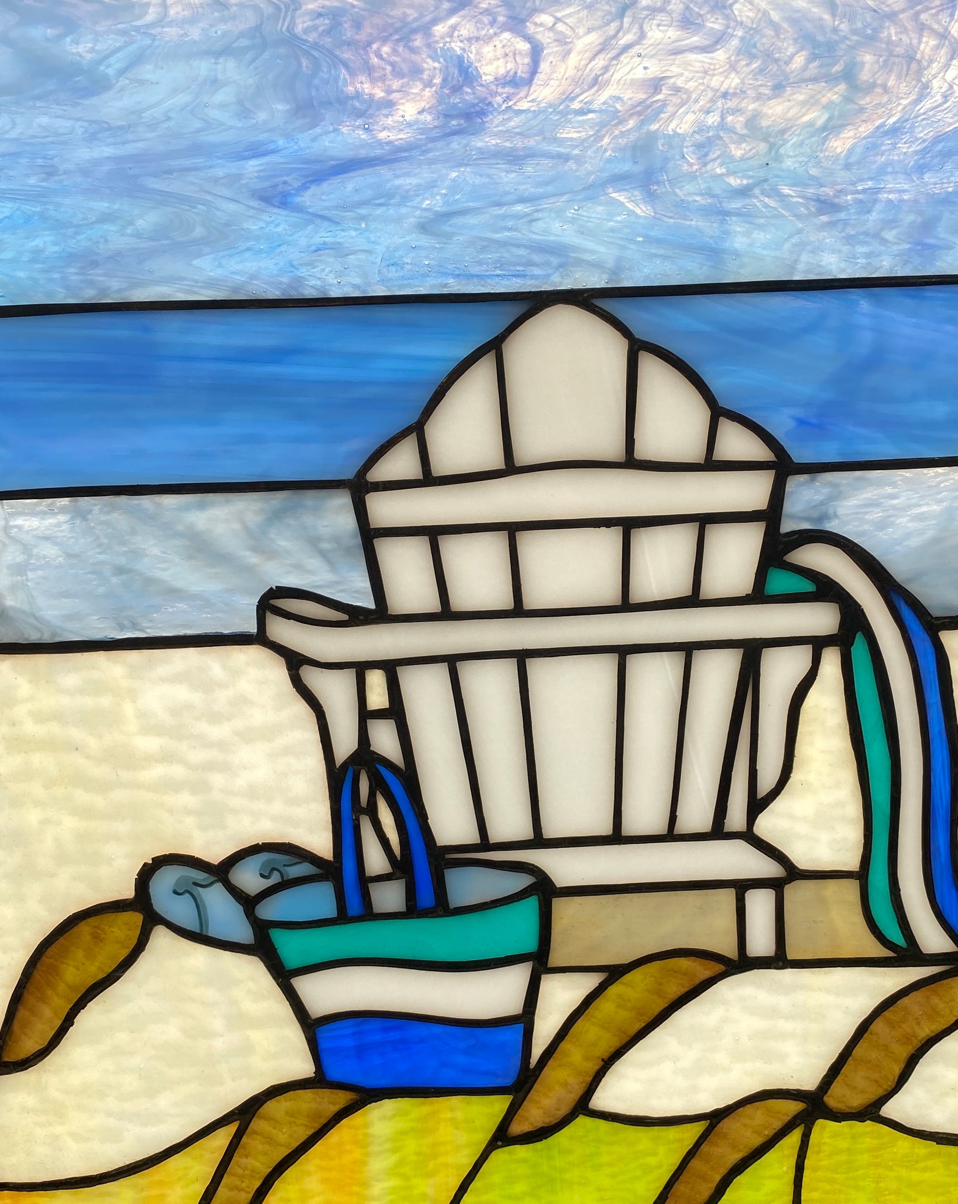 Beach Chair in stained glass Etsy