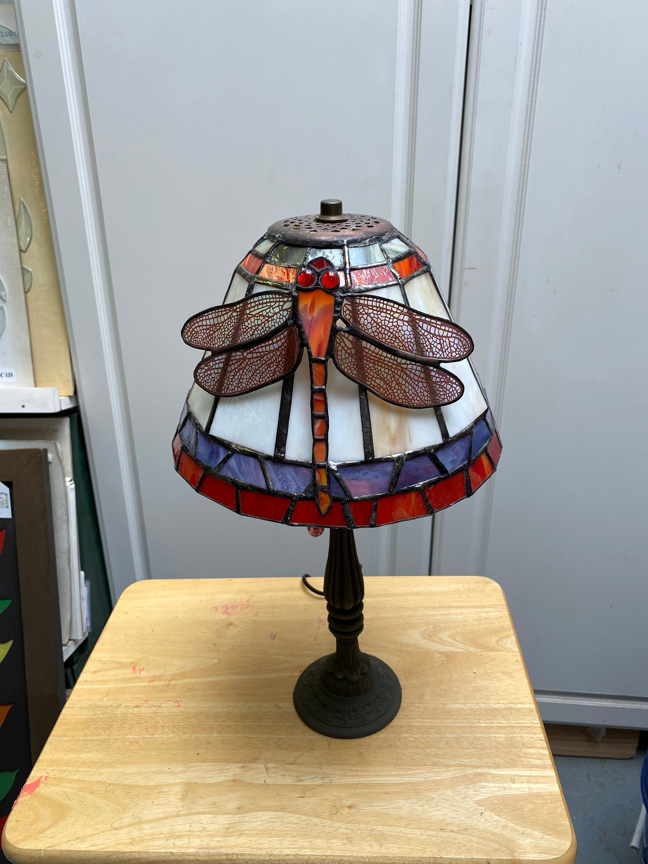 DRAGONFLY... Stained Glass Lamp Etsy