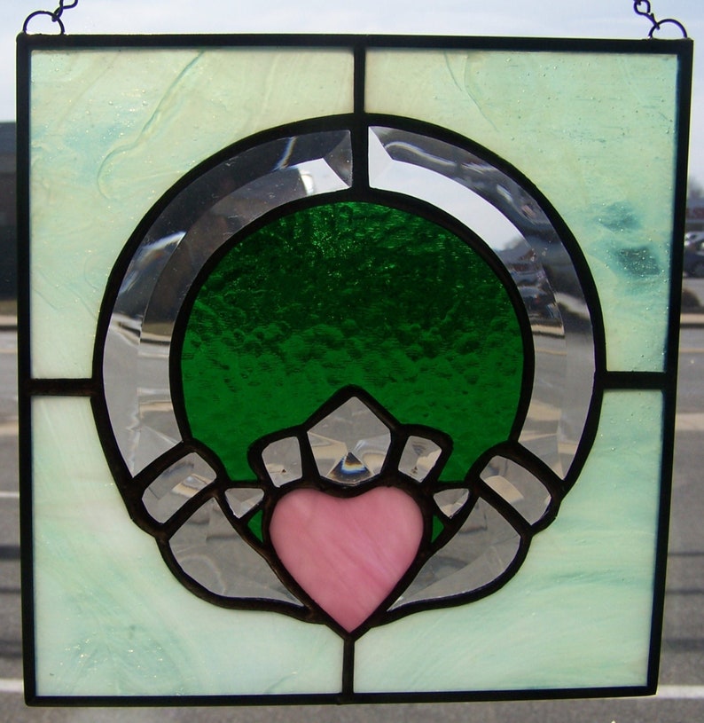 Irish Claddagh...stained Glass Sun Catcher Etsy