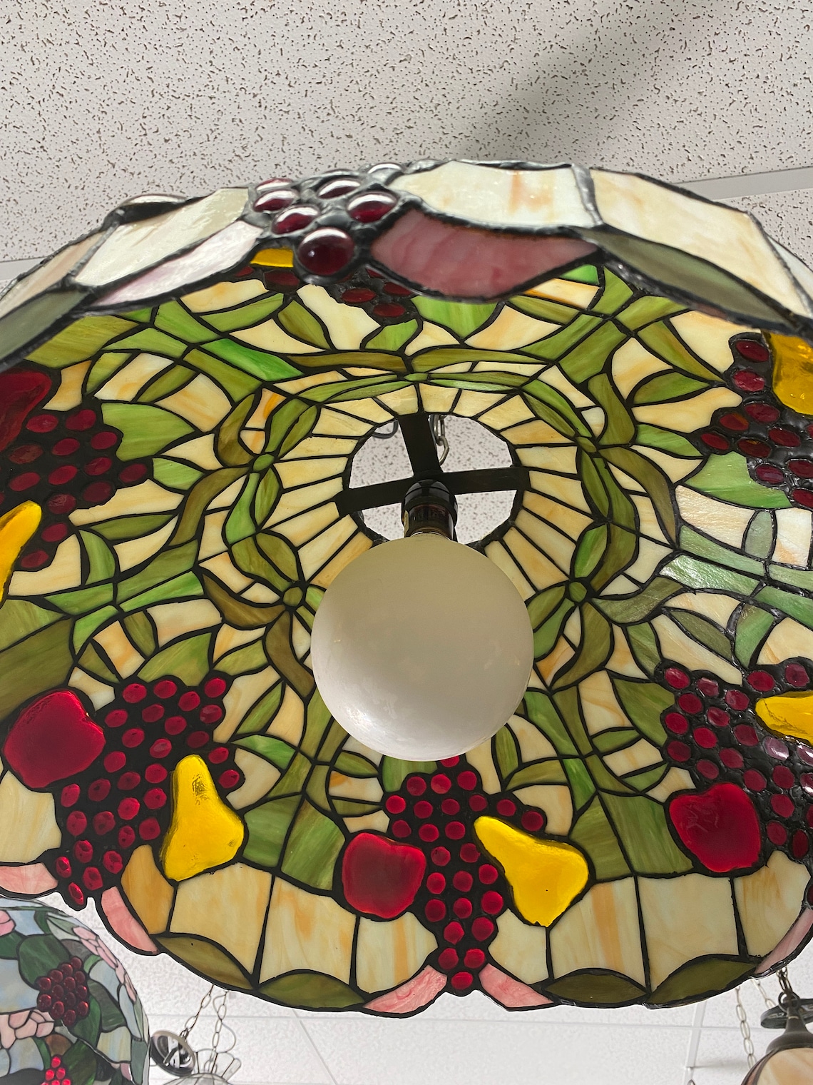 Hanging stained glass FRUIT lamp Etsy