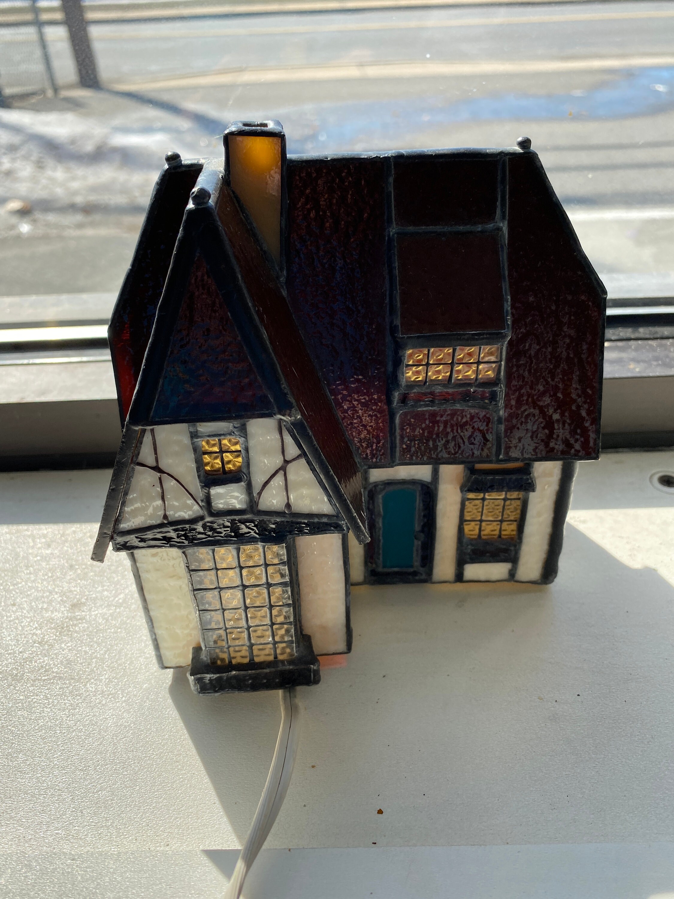 Lighted Stained Glass HOUSES Etsy