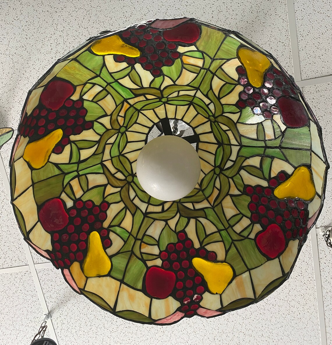Hanging Stained Glass FRUIT Lamp Etsy