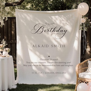 Personalised Birthday Name Flag, Birthday Banner, Custom Birthday Banner, Fabric Sign, Fabric Birtday Sign, Birthday Boho Wall Art