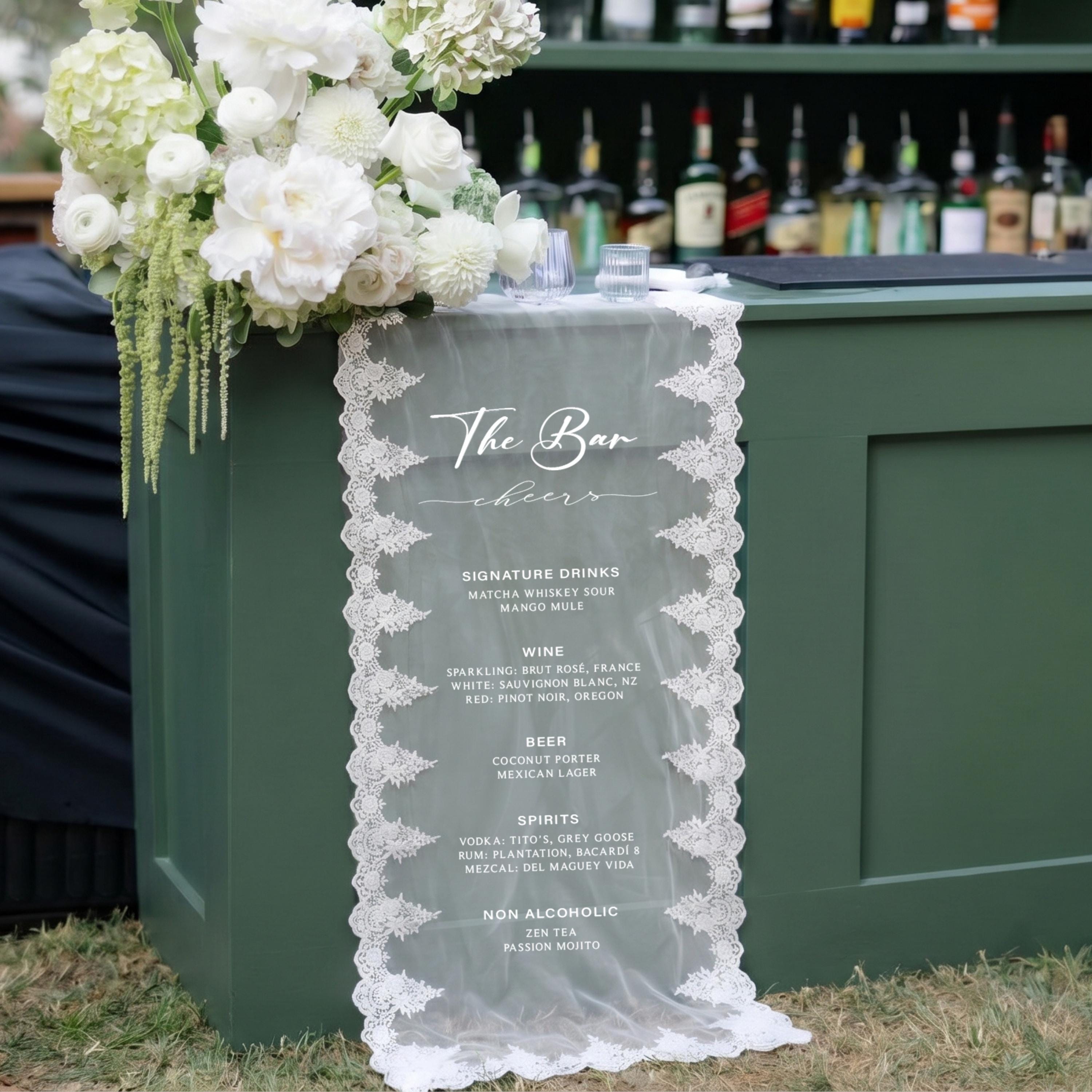 Custom Lace Bar Sign, Lace Bar Menu, Wedding Bar Menu, Custom Lace Bar ...
