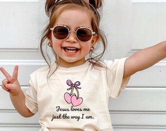 Jesus Loves Me Toddler Shirt, Christian Girls Tee, Faith Apparel