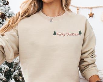christmas embroidered shirt, christmas sweatshirt , sweatshirt embroidered, christmas gift, personalized gift, gift for her, merry christmas