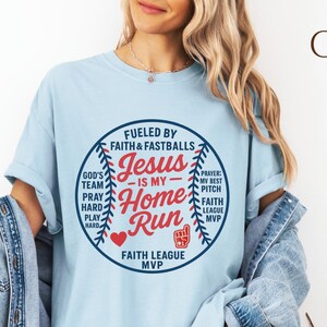 Jesus ist mein Homerun Baseball Shirt, Gottes Team Spieltag T-Shirt, Christlicher Sport Fan Geschenk, Vintage Softball Mom Shirt, christliche Baseball Mutter