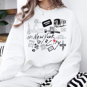 Bluza z motywem Nowego Jorku, miłośnik Nowego Jorku, Boże Narodzenie w Nowym Jorku, wycieczka świąteczna, spersonalizowany prezent, niestandardowy prezent, wakacje świąteczne