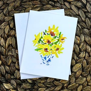 Vaso aquarela girassol cobalto