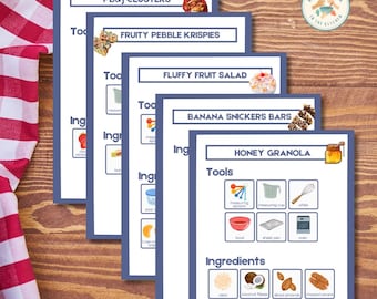 Visual Recipe Cookbook VOL II | 5 Easy, Family-Friendly, Toddler Visual Picture Recipe Cards | Cooking Printable (Digital Download, PDF)
