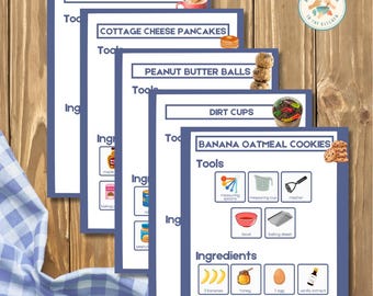 Visual Recipe Cookbook VOL I | 5 Easy, Family-Friendly, Toddler Visual Picture Recipe Cards | Cooking Printable (Digital Download, PDF)