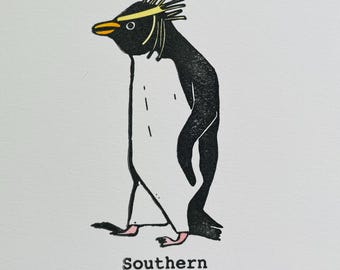 ペンギンの木版画 - Etsy 日本