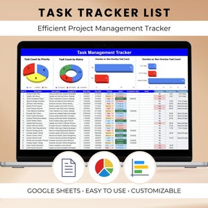 Task Tracker Google Sheets Template: Project Management To-Do List (Digital Download