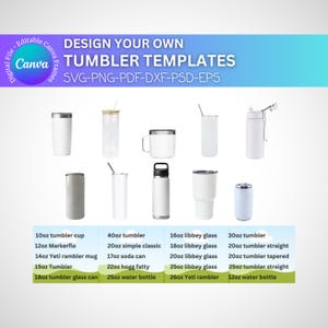 Canva Tumbler Templates, 40oz Tumbler Wrap Template, Libbey Glass Templates, 30 oz Tumbler Sublimation Designs, Editable Drag & Drop Frames
