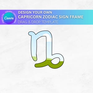 Arraste e solte o modelo Canva Zodiac Capricorn, Capricorn svg, modelo de horóscopo editável, moldura Canva Capricorn personalizada, designs png Capricorn