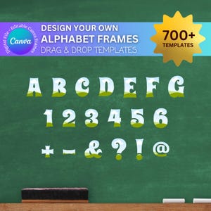 700+ Editable Canva Frame Letters Bundle, Canva Frames Mockup Bundle, Drag & Drop Canva Frames, Canva Frame Numbers, Canva Frame Alphabets