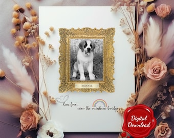 Personalized Dog Memorial Print | Custom Pet Loss Poster | Printable Pet Remembrance Gift | Digital Download
