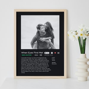 Custom Valentines Day Movie Poster, Editable Movie Poster Templates, Canva Printable 1st Anniversary Gift, Printable Valentines Day Gift