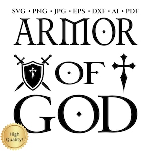 Armor of God Svg, Cross Svg, Armor of God PNG, Christian Svg, Cross Sublimation Design, Armor of God Printable Design, Religious Cliparts