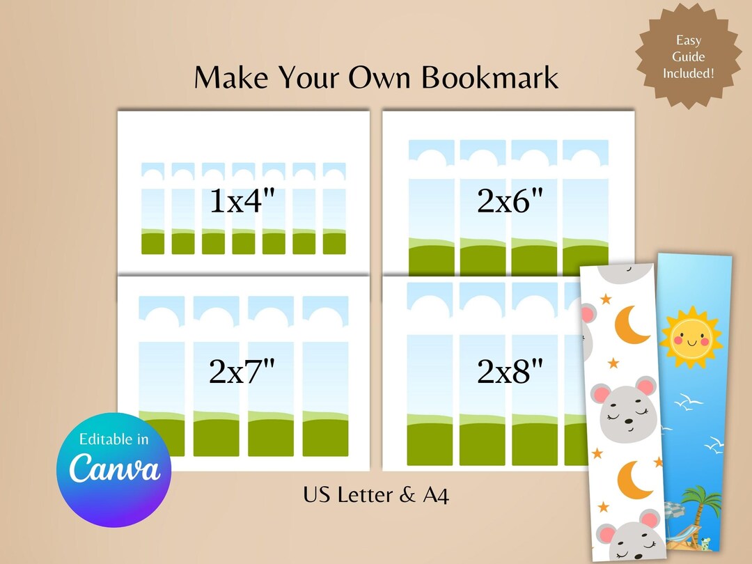 EDITABLE Custom Bookmark Templates for Readers: Canva Templates, DIY ...