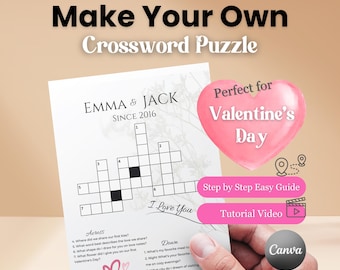 Valentinstag Kreuzworträtsel: DIY-Spiel für Paare (Canva Template)