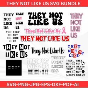 They Not Like Us Svg Bundle, They Not Like Us Png, Clipart per progetti di sublimazione, Svg ispiratore, Citazione ispiratrice Calcio SVG