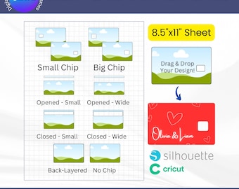 Mallar för bankkortskal, mallar för betalkortsdekaler, dra-och-släpp-ramar i Canva, ramar för kortdekaletiketter, kreditkortsklistermärke med bankomatkort (SVG)