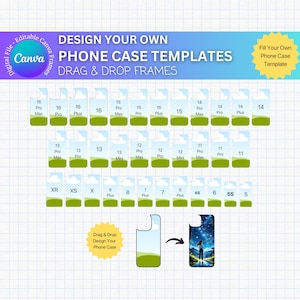 iPhone 16 Pro Case Templates Bundle, Handyhüllen Vorlagen, iPhone 15 Phone Case Mockups, bearbeitbare iPhone 14 Hülle, Canva Sublimationsvorlage