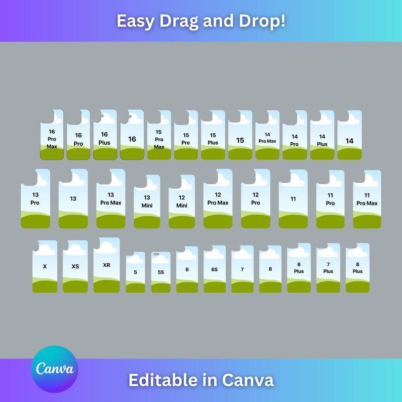 Canva iPhone Case Templates Drag & Drop Mockups (digital Download) Etsy