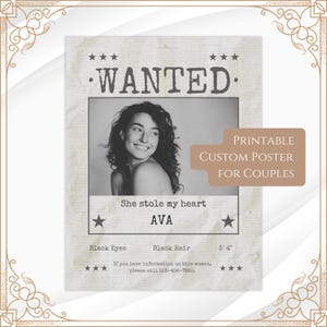 Póster de "Se busca" para el día de San Valentín, idea de regalo imprimible para parejas, póster de amor imprimible, póster imprimible para el día de San Valentín y el primer aniversario