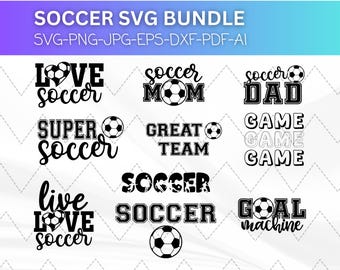 Soccer Mom/Dad SVG Bundle: T-Shirt Design, Cricut Vector Files (Digital Download)