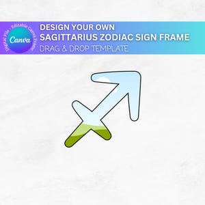 Drop Canva Sternzeichen Schütze-Vorlage, Schütze-Svg, Bearbeitbarer Astrologierahmen, benutzerdefinierte Canva Schütze-Vorlage, Schütze png