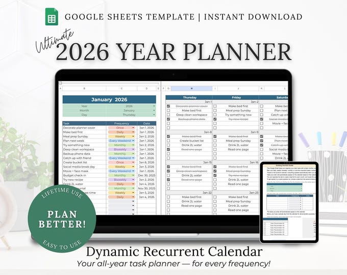 2026 Planner Google Sheets Template Daily Weekly Monthly Tracker Il P5bp 