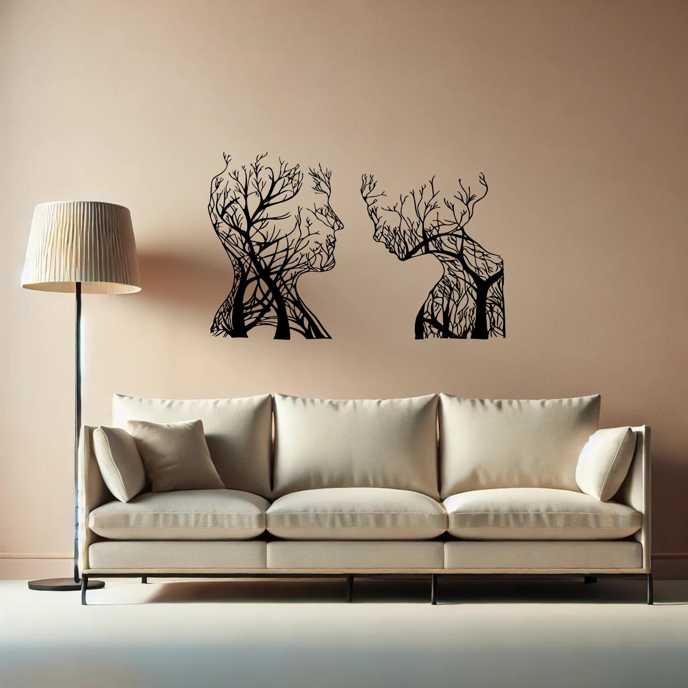 Tree Faces, Three Panel, Wall Art, Wooden Decoration, Wall Hanging ...