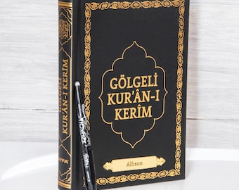 Shadowed Quran Text Mushaf with Erasable Pen Tracing Workbook Full Tracing Quran Teaching Book Personalized Shaded Quran Black